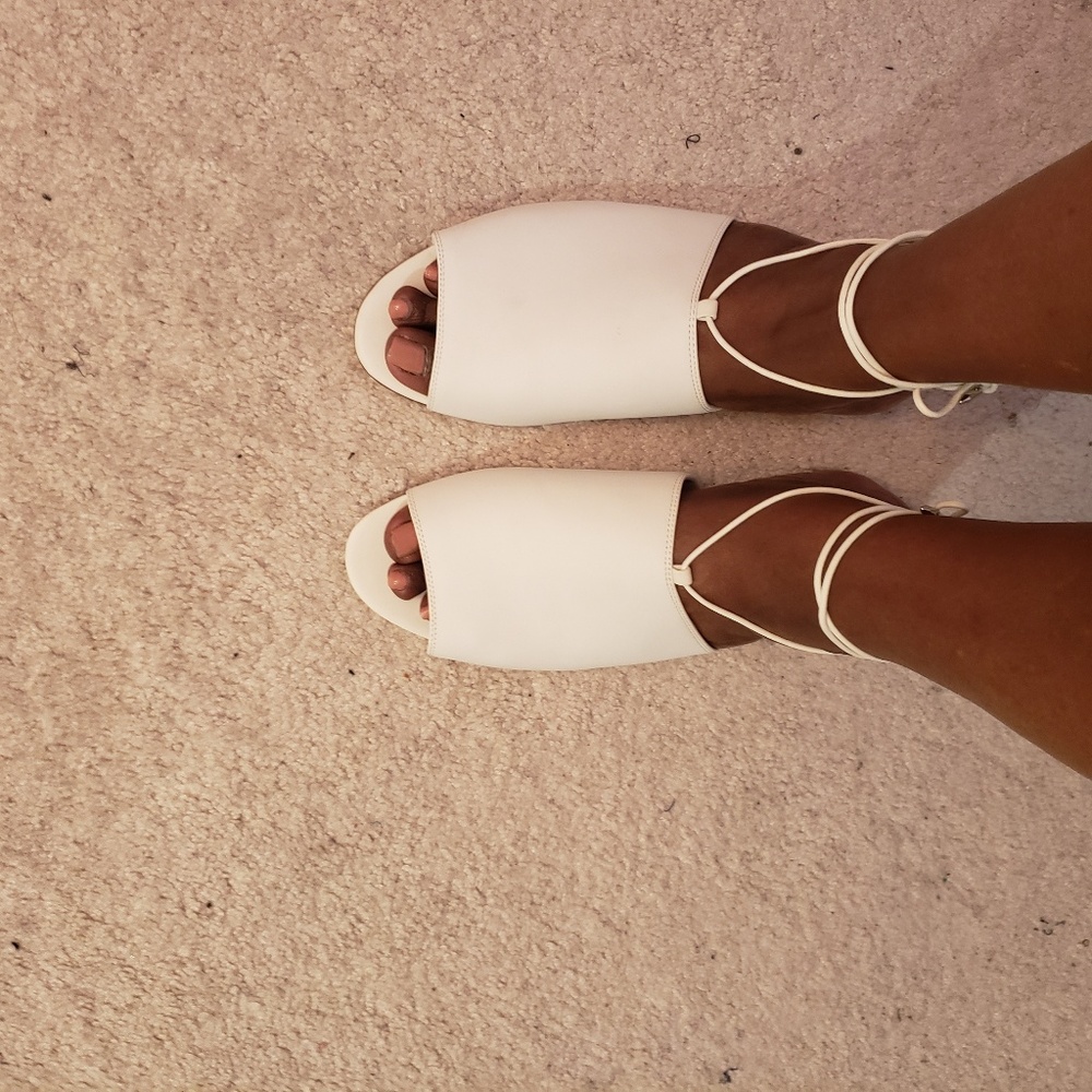 Sam Edelman slides with ankle wrap!
